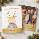Search for funny reindeer cards Watercolor