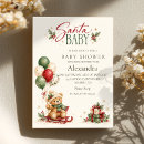 Search for santa baby shower invitations Holly berries