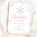 Search for snowflake 1st birthday invitations Pink bow
