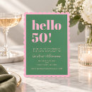 Search for pink 50th birthday invitations Bold typography