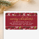 Search for red floral return address labels Greenery
