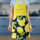Search for navy blue monogram aprons Modern