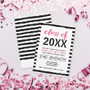 Search for pink black graduation invitations High school graduation