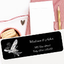 Search for black and white bird return address labels Elegant