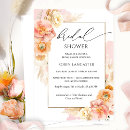 Search for peach and gold bridal shower invitations Watercolor floral