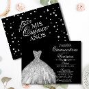 Search for black silver quinceanera invitations Tiara