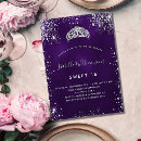 Search for tiara sweet 16 invitations Purple