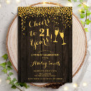 Search for rustic 21st birthday invitations Cheers to 21 years