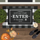 Search for scary halloween doormats Black and white