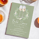 Search for green and white bridal shower invitations Modern
