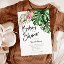 Search for monstera leaves baby shower invitations Tropical