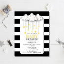 Search for black white and gold baby shower invitations Modern