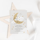 Search for moon and stars baby shower invitations Calligraphy