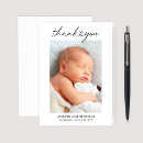 Search for newborn thank you cards Black and white