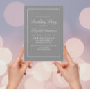 Search for grey birthday invitations Elegant
