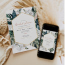 Search for palm leaf bridal shower invitations Blush pink