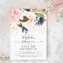 Search for pink and gold bridal shower invitations Botanical