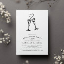 Search for champagne engagement party invitations Black and white