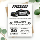 Search for police car invitations Black