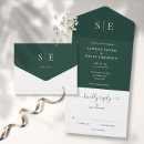 Search for elegant emerald green and gold wedding invitations Minimalist
