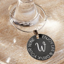 Search for wine charms initial
