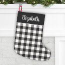 Search for black and white plaid christmas stockings Script