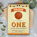 Search for basketball 1st birthday invitations First