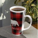 Search for red bear mugs Red buffalo plaid