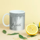 Search for silver monogram mugs Glitter