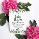 Search for greenery baby shower invitations Green and white