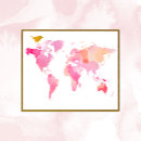 Search for watercolor world map posters Pink