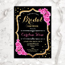 Search for pink black bridal shower invitations Sparkle