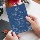 Search for midnight blue bridal shower invitations Modern