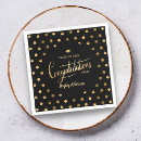 Search for black and gold polka dot napkins Graduation party