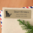 Search for black cat return address labels Gold