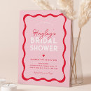 Search for retro bridal shower invitations Pink and red