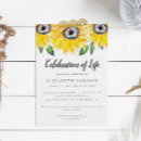 Search for sunflower celebration of life invitations Floral