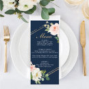 Search for blue and gold wedding menus Script