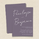 Search for dusty purple wedding invitations Minimalist