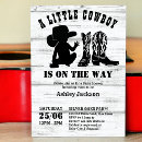 Search for little cowboy baby shower invitations Rustic