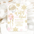 Search for pink and gold winter onederland invitations Snowflakes
