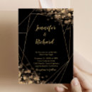 Search for black light wedding invitations Black and gold