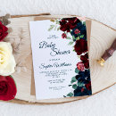 Search for navy burgundy baby shower invitations Navy blue flowers