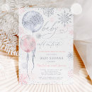Search for pink and silver baby shower invitations Snowflakes