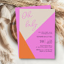 Search for pink and orange baby shower invitations For her