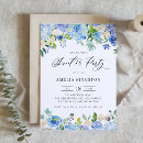 Search for blue floral sweet 16 invitations Watercolor