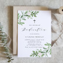 Search for grey christening invitations Greenery