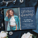 Search for bling 50th birthday invitations Denim and diamonds
