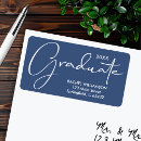 Search for blue graduation return address labels High school