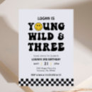 Search for young wild and 3 birthday invitations Boy 3rd birthday